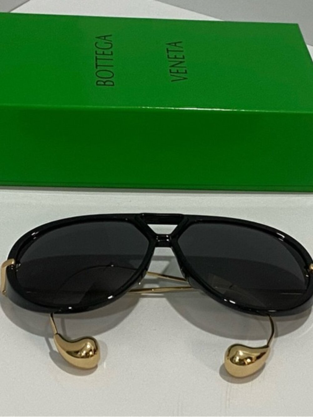 Bottega Veneta Black and Gold Sunglasses